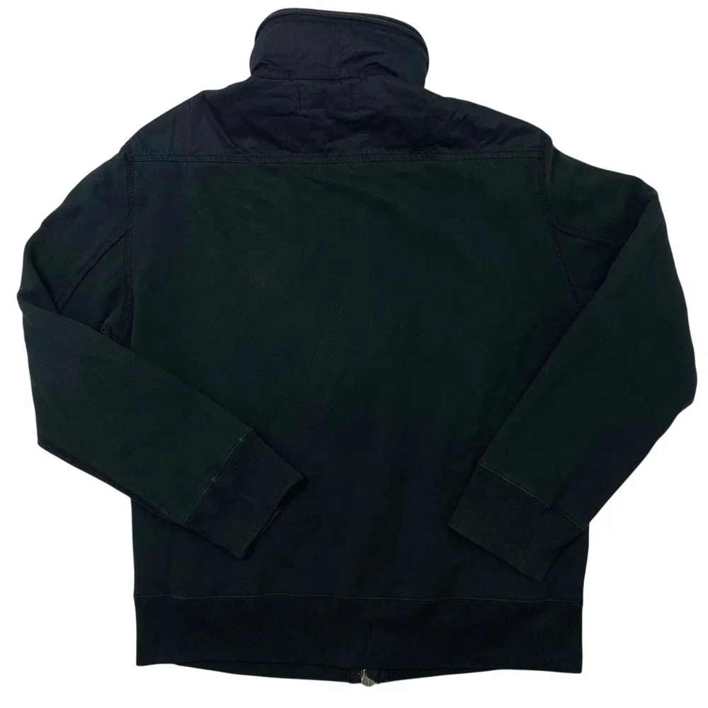 VTG Polo Ralph Lauren Men's Fleece Zip Jacket Black Optional Hood Nautical‎ M